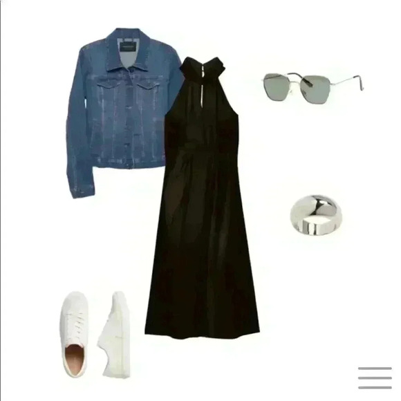 Banana Republic Twist-Neck Satin Midi Dress - Picture 4 of 7